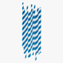 8inch 6mm Paper Straws Candy Blue