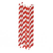 8inch 6mm Paper Straws Candy Red
