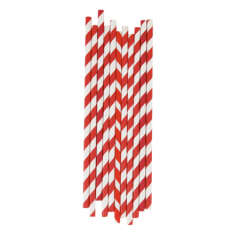 8Inch 6mm Paper Straws Candy Red