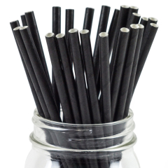8Inch 6mm Black Paper Straw 250's