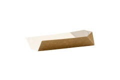 7Inch Open Ended Kraft Hot Dog Tray 179x42x40mm