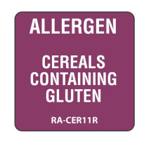 Cereals Gluten Allergen Label - 1 Reel of 500 Labels