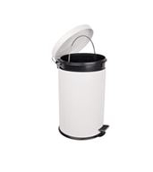 12L White Pedal Bin