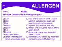Food Allergen Label 51mm x 76mm