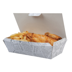 Retro Newsprint Large Lidded Tray