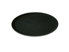 14Inch Round Black Non Slip Tray