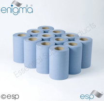 1 Ply Blue Mini CentreFeed Roll, 120M x 195mm x 60mm