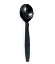 Black Plastic Soup Spoons