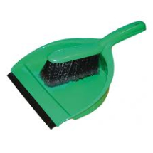 Green Stiff Dustpan and Brush