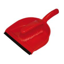 Red Stiff Dustpan and Brush