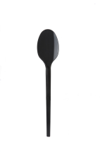 Go-Pak Economy Black Plastic Dessert Spoon
