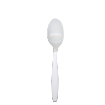 Go-Pak Heavy Weight White Plastic Dessert Spoon
