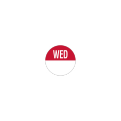 Wednesday Day Dot Label (Small Red)