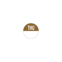 Thursday Day Dot Label (Small Brown)