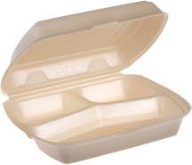 Large White Three Compartment Food Container