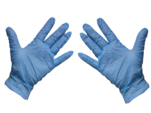 Large Powdered Blue Vinyl Gloves