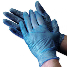 Medium Powdered Blue Vinyl Gloves