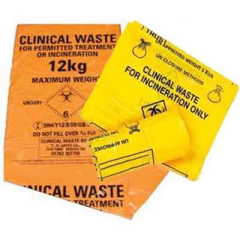 Orange Clinical Waste Sack 11x17x26Inch