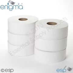2 Ply Jumbo Toilet Roll 300M x 90mm 60mm Core 833 Sheets