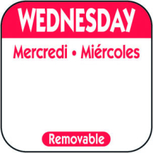 Round Wednesday Day Dot Label 25mm (Large Red)