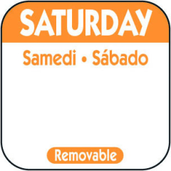 Round Saturday Day Dot Label 25mm (Large Orange)