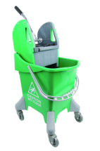 Green Kentucky Mop Bucket On Wheels With Wringer 25 Litre