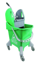 Green Kentucky Mop Bucket On Wheels With Wringer 25 Litre Green Kentucky Mop Bucket On Wheels With Wringer 25 Litre