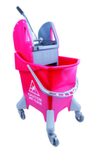 Red Kentucky Mop Bucket On Wheels With Wringer 25 Litre
