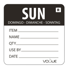 Sunday Prepared Label (Black)