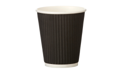 Black Triple Wall Ripple Cup 8oz